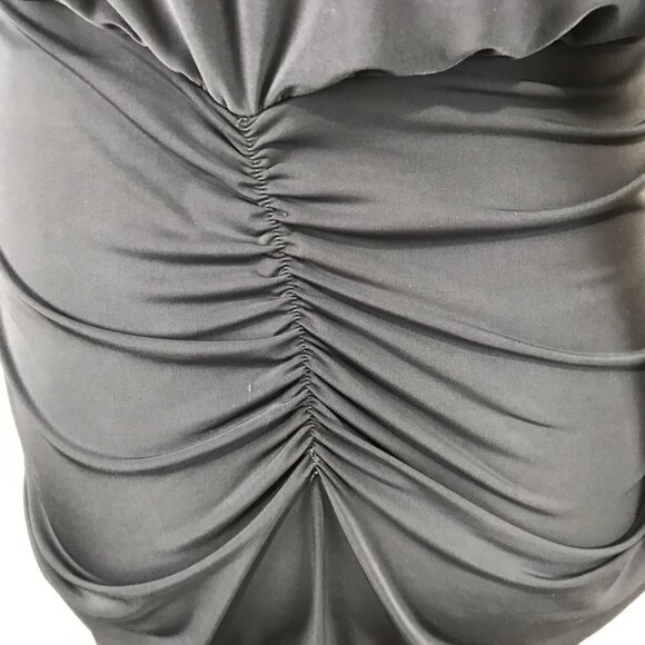 Misa Los Angeles Wrap Front Slinky Mini Dress with Raw Hemlines - Picture 13 of 15